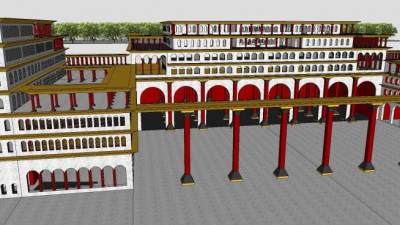 古建筑古典宫殿SU模型下载_sketchup草图大师SKP模型