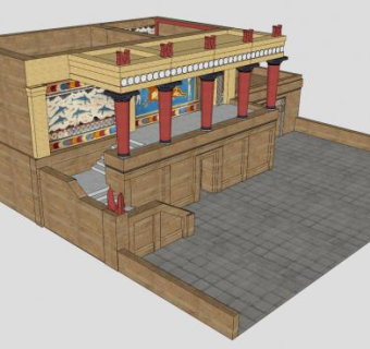 米诺斯宫殿建筑SU模型下载_sketchup草图大师SKP模型
