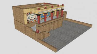 米诺斯宫殿建筑SU模型下载_sketchup草图大师SKP模型