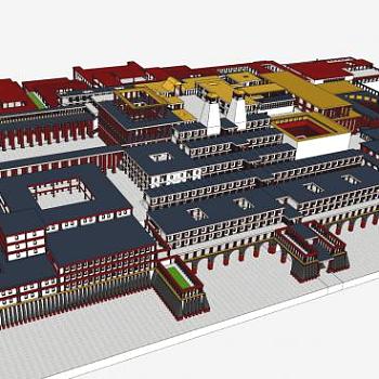 皇家广场建筑场地SU模型下载_sketchup草图大师SKP模型