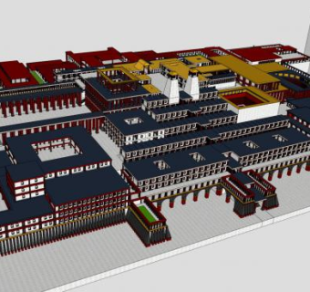 皇家广场建筑场地SU模型下载_sketchup草图大师SKP模型