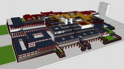 皇家广场建筑场地SU模型下载_sketchup草图大师SKP模型