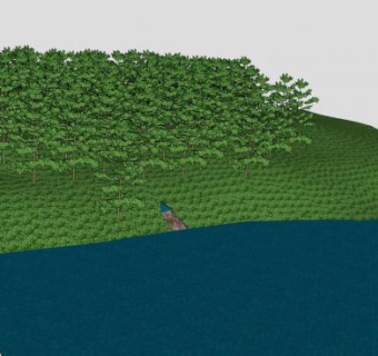 树林地表洞穴建筑SU模型下载_sketchup草图大师SKP模型
