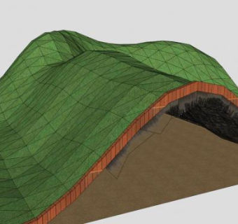 绿地山丘洞穴SU模型下载_sketchup草图大师SKP模型