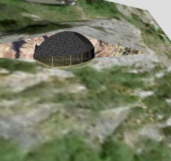 山地石窟护栏洞穴SU模型下载_sketchup草图大师SKP模型