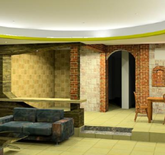 现代朴素客厅室内装修SU模型下载_sketchup草图大师SKP模型