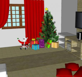 五星大酒店客厅房间SU模型下载_sketchup草图大师SKP模型