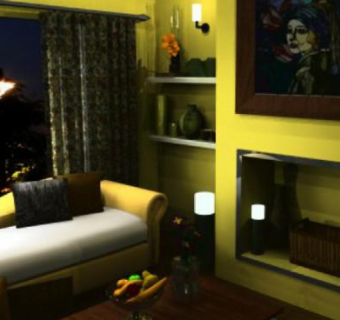 朴素风格室内客厅SU模型下载_sketchup草图大师SKP模型