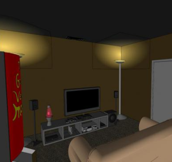 终极游戏室客厅空间SU模型下载_sketchup草图大师SKP模型