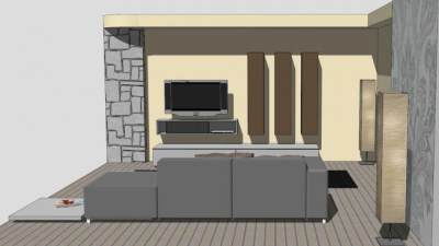 现代家具室内客厅SU模型下载_sketchup草图大师SKP模型