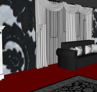 休闲简约客厅沙发SU模型下载_sketchup草图大师SKP模型