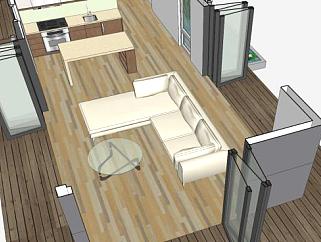 现代室内客厅沙发SU模型下载_sketchup草图大师SKP模型