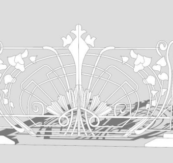 别墅大门铁艺门门头SU模型下载_sketchup草图大师SKP模型