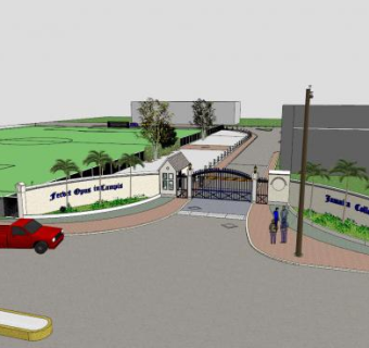 杰米卡学院新大门工程设计SU模型下载_sketchup草图大师SKP模型