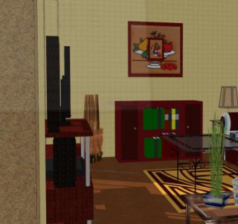 东南亚朴素客厅SU模型下载_sketchup草图大师SKP模型