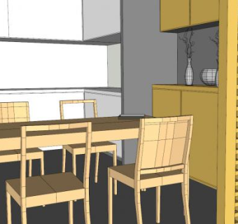 现代中式风格室内客厅SU模型下载_sketchup草图大师SKP模型