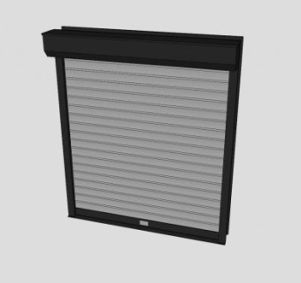 金属卷帘门黑色门面SU模型下载_sketchup草图大师SKP模型