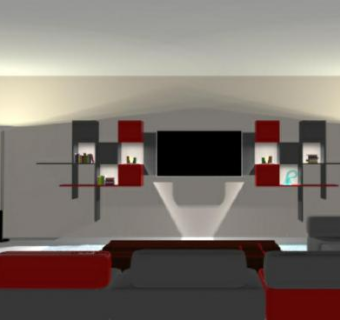 现代电视沙发家具SU模型下载_sketchup草图大师SKP模型