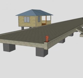 船舶停泊处码头SU模型下载_sketchup草图大师SKP模型