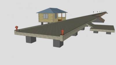 船舶停泊处码头SU模型下载_sketchup草图大师SKP模型