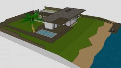 现代度假别墅SU模型下载_sketchup草图大师SKP模型