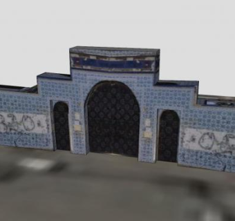 海德拉巴公立学校大门SU模型下载_sketchup草图大师SKP模型