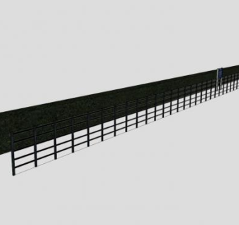 学校围墙和大门SU模型下载_sketchup草图大师SKP模型