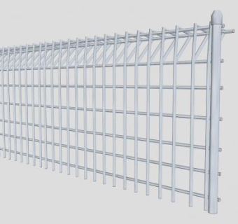 老式学校铁珊栏大门SU模型下载_sketchup草图大师SKP模型