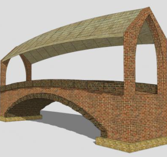 哥特式石桥SU模型下载_sketchup草图大师SKP模型