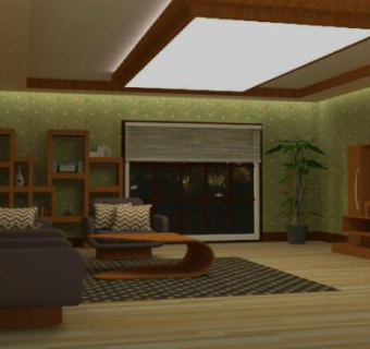 现代简约家具客厅SU模型下载_sketchup草图大师SKP模型