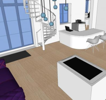 诺思菲尔德酒店客厅SU模型下载_sketchup草图大师SKP模型