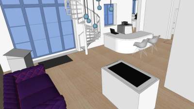 诺思菲尔德酒店客厅SU模型下载_sketchup草图大师SKP模型