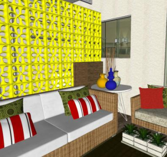 美食池客厅外甲板SU模型下载_sketchup草图大师SKP模型