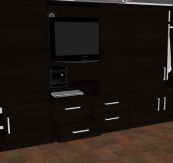 现代多功能家具柜客厅SU模型下载_sketchup草图大师SKP模型