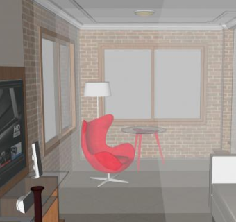 现代阁楼客厅家居SU模型下载_sketchup草图大师SKP模型