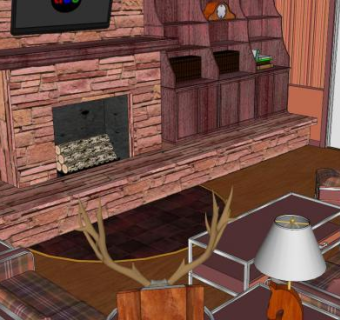 休闲室内客厅布艺沙发SU模型下载_sketchup草图大师SKP模型