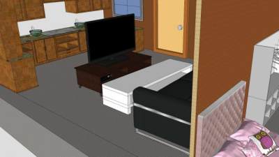克里斯生活客厅SU模型下载_sketchup草图大师SKP模型