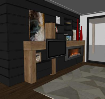 杜兰戈州房子客厅SU模型下载_sketchup草图大师SKP模型