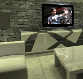 现代生活客厅房间SU模型下载_sketchup草图大师SKP模型