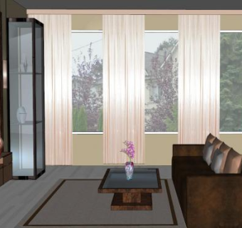 现代室内房间客厅装修SU模型下载_sketchup草图大师SKP模型