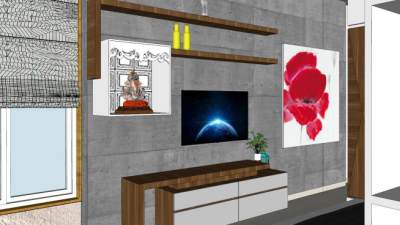 现代休闲卧室装修SU模型下载_sketchup草图大师SKP模型