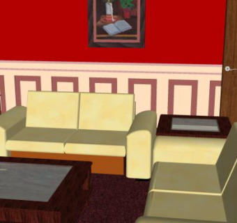 经典英国住宅客厅SU模型下载_sketchup草图大师SKP模型