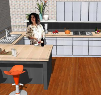 宜家新厨房装修SU模型下载_sketchup草图大师SKP模型