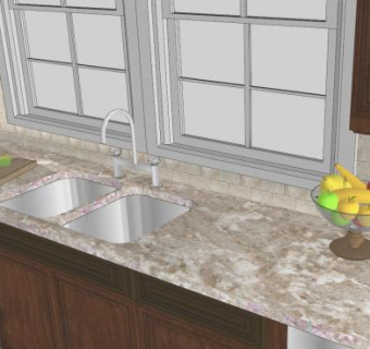 现代小厨房装修SU模型下载_sketchup草图大师SKP模型