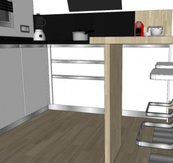 现代厨房家具SU模型下载_sketchup草图大师SKP模型