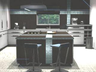 现代岛型室内厨房橱柜SU模型下载_sketchup草图大师SKP模型