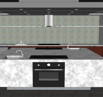 商业专业厨房SU模型下载_sketchup草图大师SKP模型