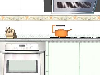 简约风格室内厨房SU模型下载_sketchup草图大师SKP模型