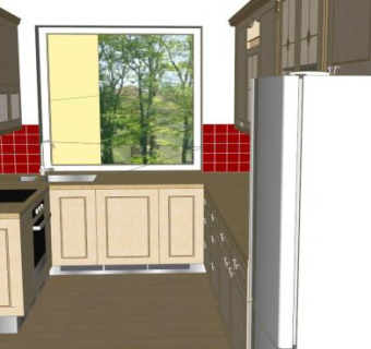 现代白色橱柜厨房SU模型下载_sketchup草图大师SKP模型