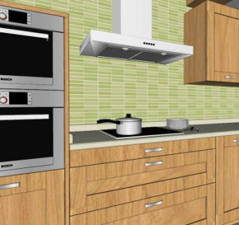 现代简约厨房家具SU模型下载_sketchup草图大师SKP模型